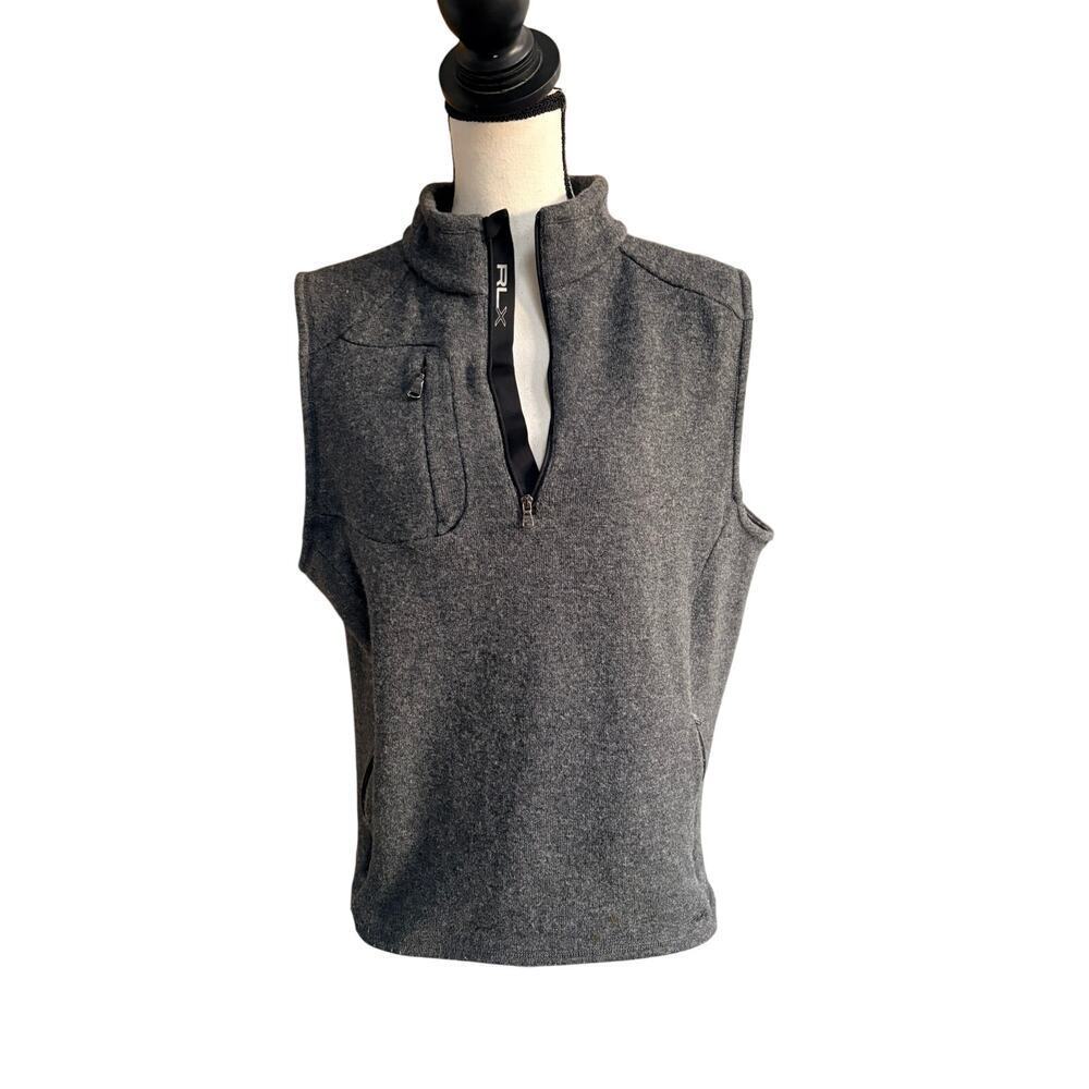 Ralph Lauren RLX Men’s Golf Performance Wool Blend Vest Gray 1/4 Zip Size M